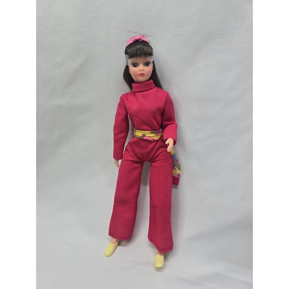 Dollikin 11" Uneeda Fashion Doll in Bellbottom Pantsuit 1969- Broken Feet TLC